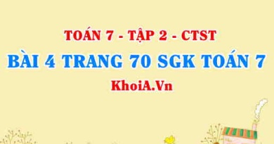 Bài 4 trang 70 SGK Toán 7 Tập 2 Chân trời sáng tạo